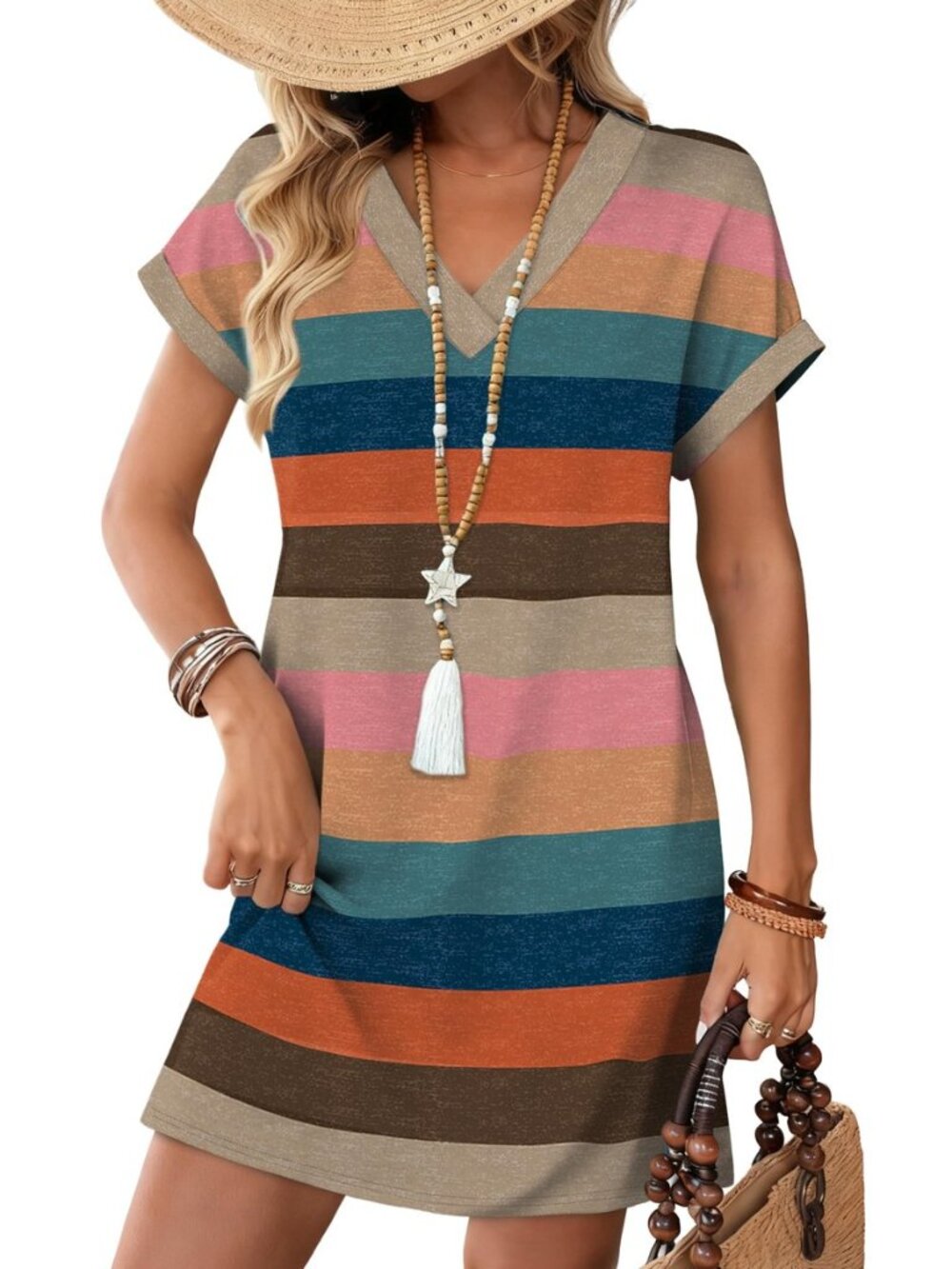 Summer Dresses for Women Casual Tshirt Dress Midi Dresses Fashion Beach Vacation
